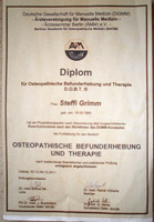 Osteopathische Befunderhebung & Therapie Frohburg Zertifkat